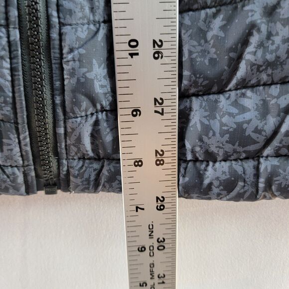 Columbia Gray Floral Print Black Light Weight Warm Puffer Vest City Size L - Picture 5 of 6